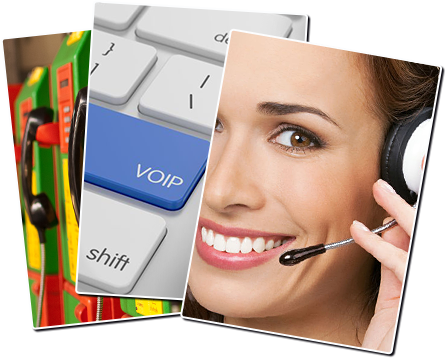 Illustration VoIP, hotesse casque micro